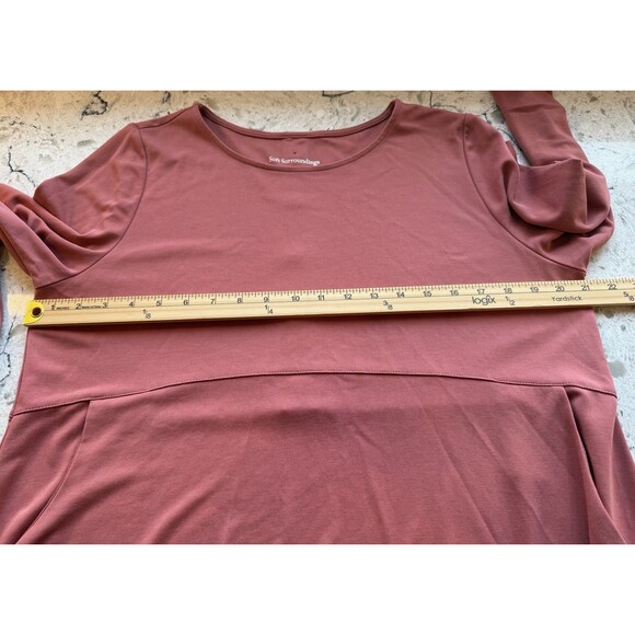 Soft Surroundings Fairfax Tunic Top Petite Large Rose Pockets Button Back Detail - Picture 6 of 7
